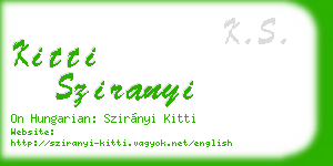 kitti sziranyi business card