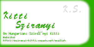 kitti sziranyi business card